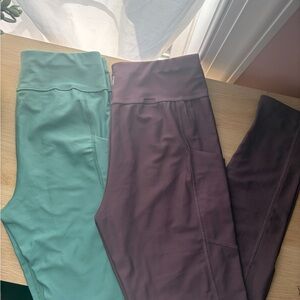 Kids Leggings in Teal and Plum